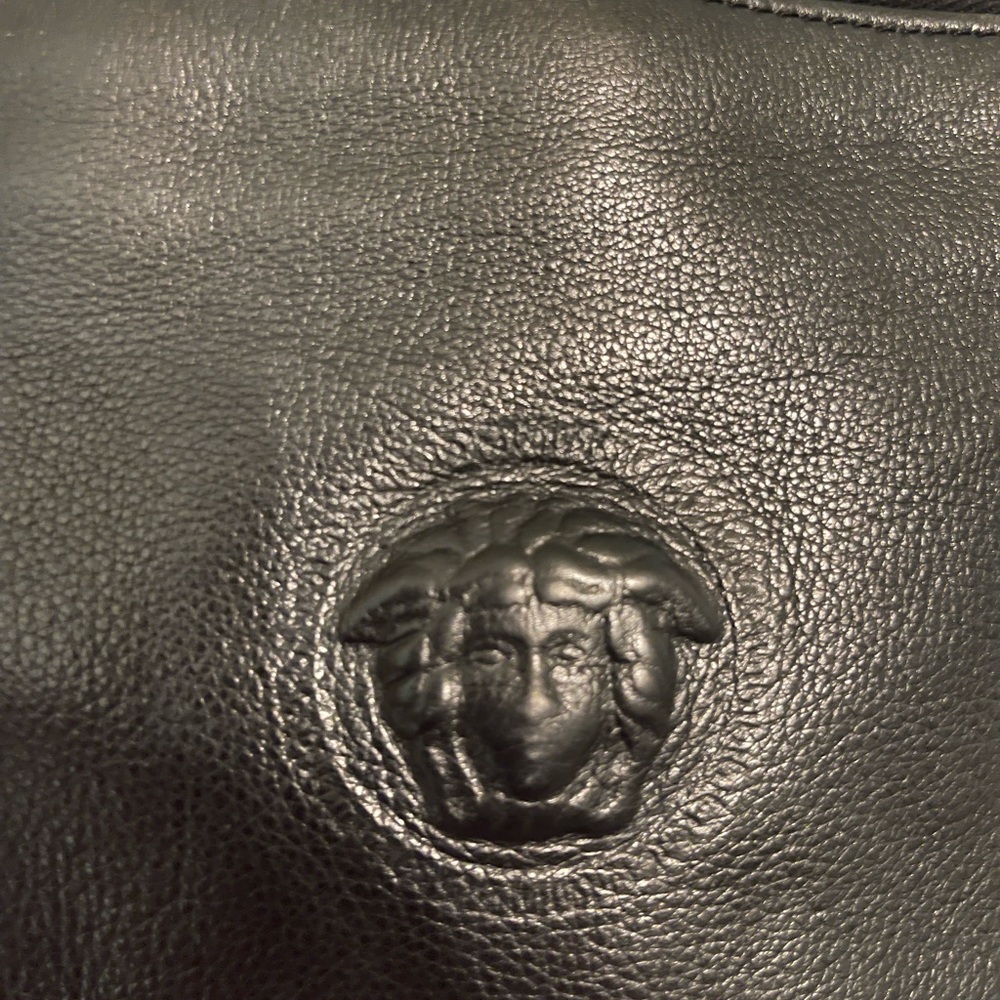 Versace Black Leather Backpack with Gold Medusa Charm. - Picture 6 of 14